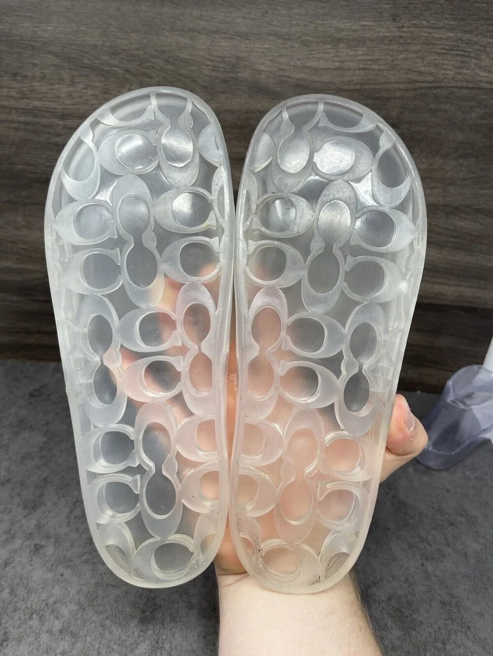 COACH Ulyssa Slide Sandals Womens Size 8 Clear Slip On Flip Flops